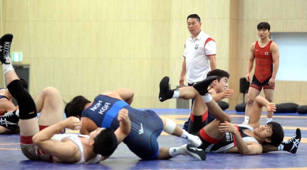 [SW포토]레슬링 전설, 안한봉 감독